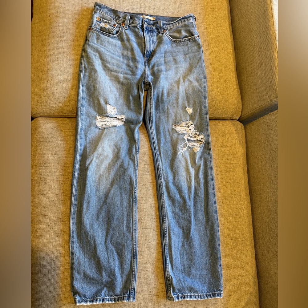 Levi's Low Pro Destructed Straight 90s Jeans